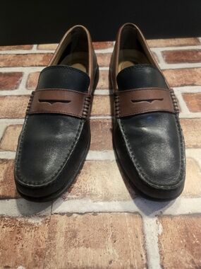 Giorgio Brutini Black And Brown Leather Loafers With Comfort Sole And Gel Tech.